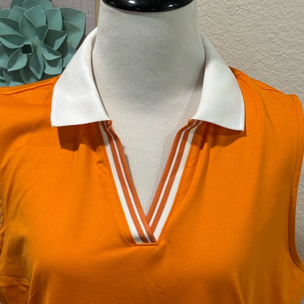 Women’s Tommy Bahama Golf Orange Polo and Skort Outfit - Picture 3 of 5